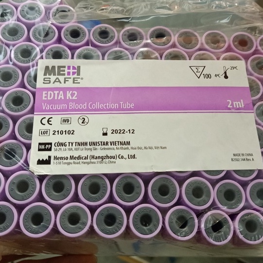Ống nghiệm EDTA chống đông máu MEDISAFE các loại