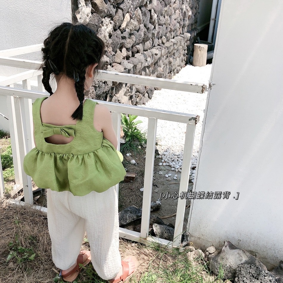 Áo Hai Dây Hở Lưng Đính Nơ Phong Cách Hàn Quốc Cho Nữ