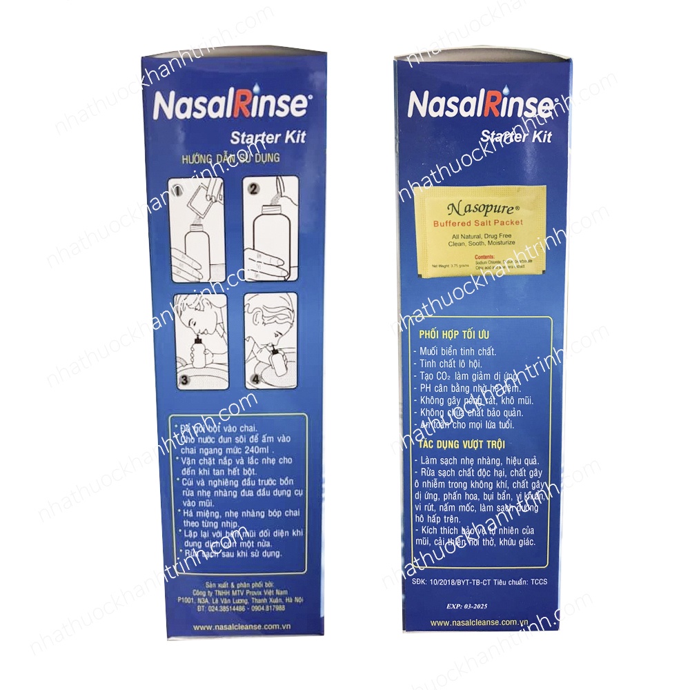 Bộ dụng cụ Bình rửa mũi Nasal Rise chính hãng