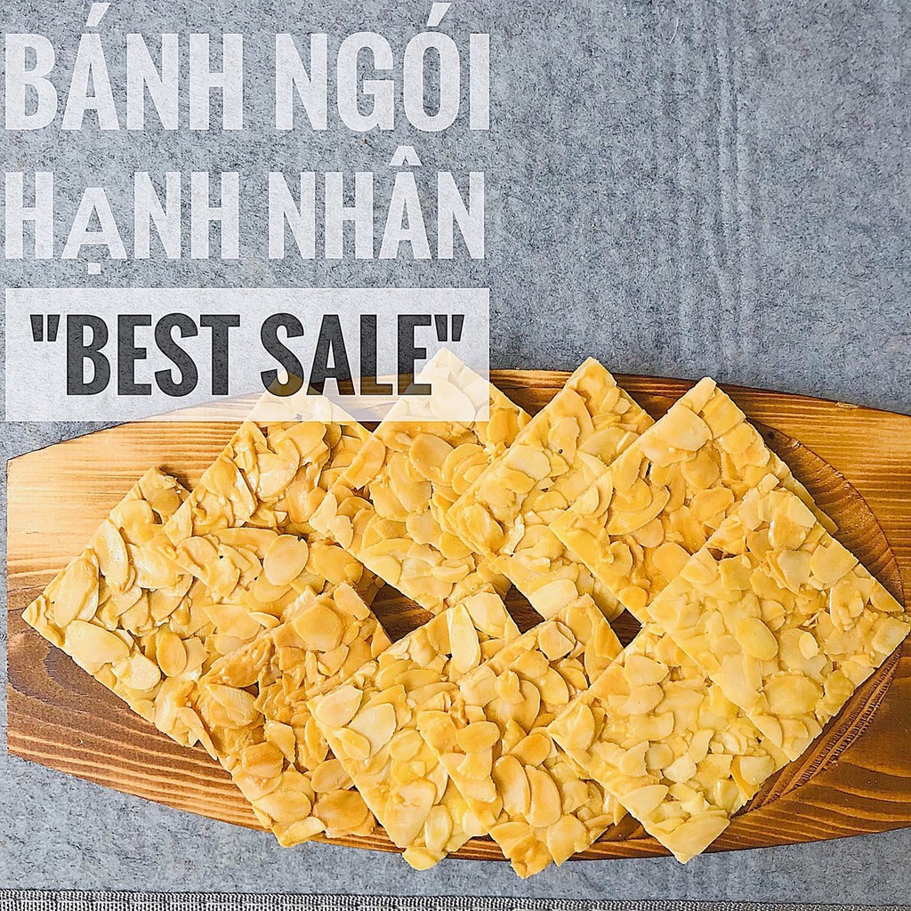 Bánh Ngói hạnh nhân được làm từ bột mì nguyên cám, hạnh nhân cắt lát, sản phẩm hoàn hảo cho người đang lên kế hoạch giảm