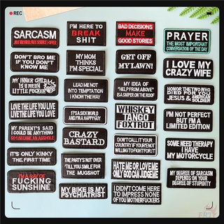 ♥ sticker ủi thêu chữ tiếng anh slangs - bad decisions make good stories ♥ 1 sticker ủi thêu hình huy hiệu
