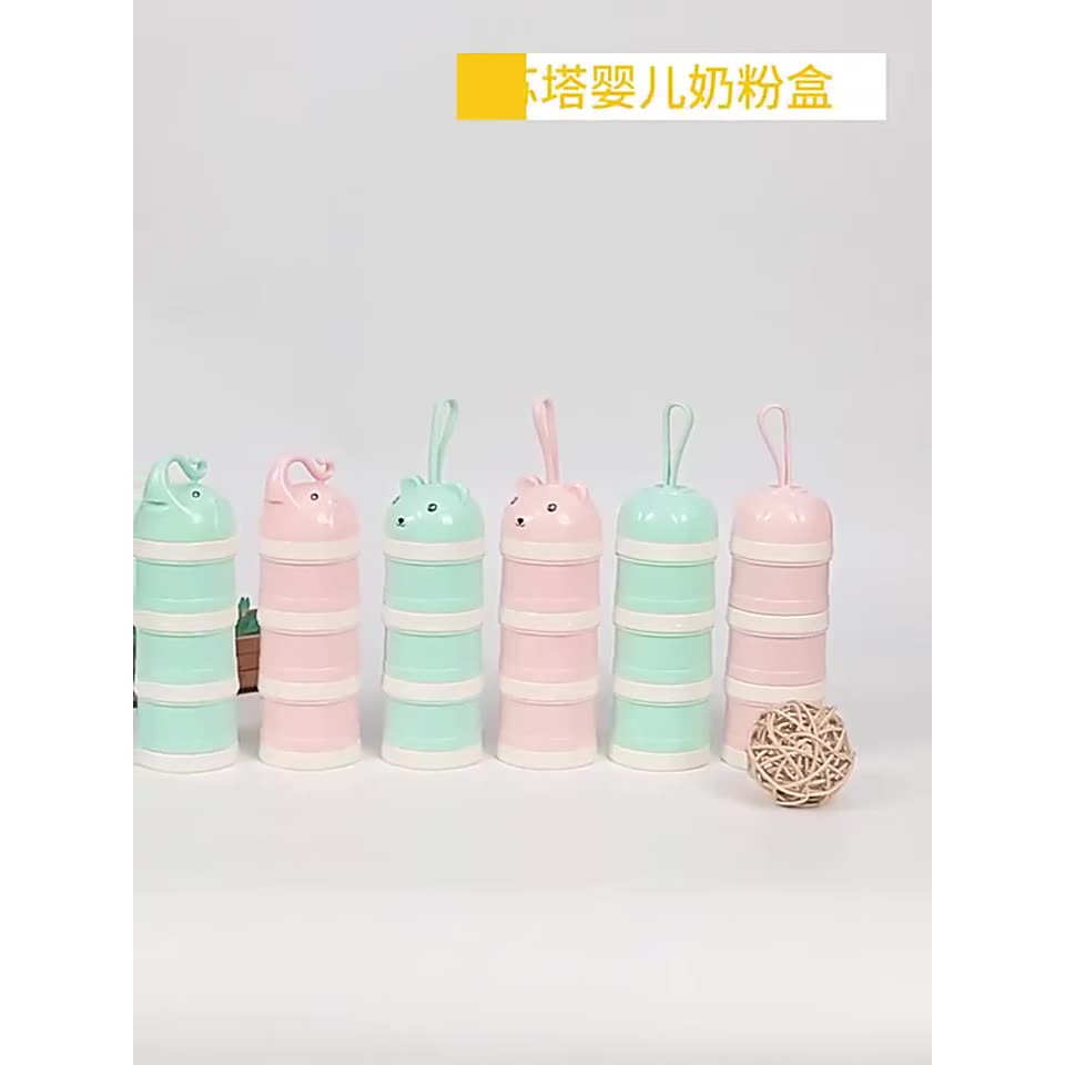 Hộp Chia Sữa Bột 3 Tầng Tiện Lợi Cho Bé, Khay Chia Thức Ăn 3 Ngăn Misuta Cao Cấp Loại 1