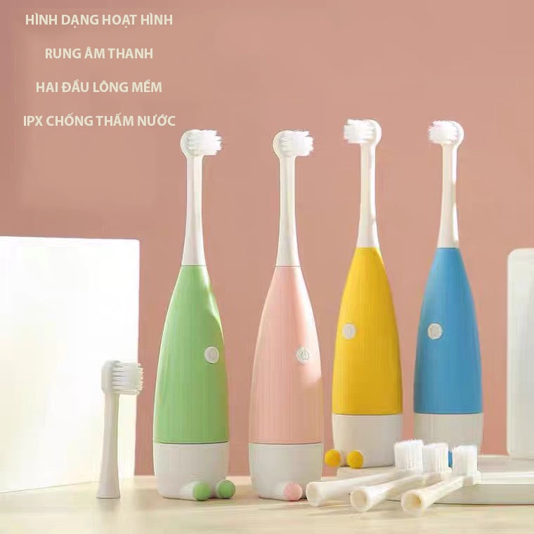 Bàn Chải Điện Chống Thông Nước –BCĐ IPX 5- Tần Số Rung 3000 Lần / Phút Làm Sạch Răng Miệng