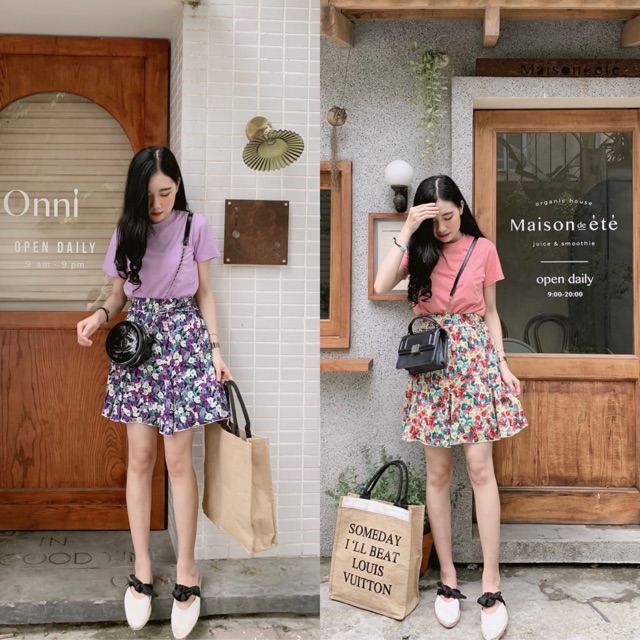SET ÁO PHÔNG PHỐI CHÂN VÁY MIDI