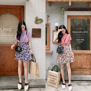 Set áo phông phối chân váy midi