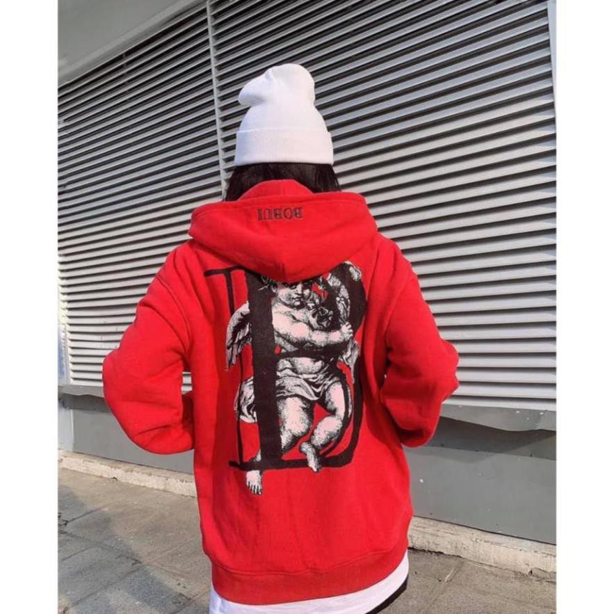 Áo khoác áo hoodies zip thiên thần B BOBUI CHUẨN REAL - màu đỏ