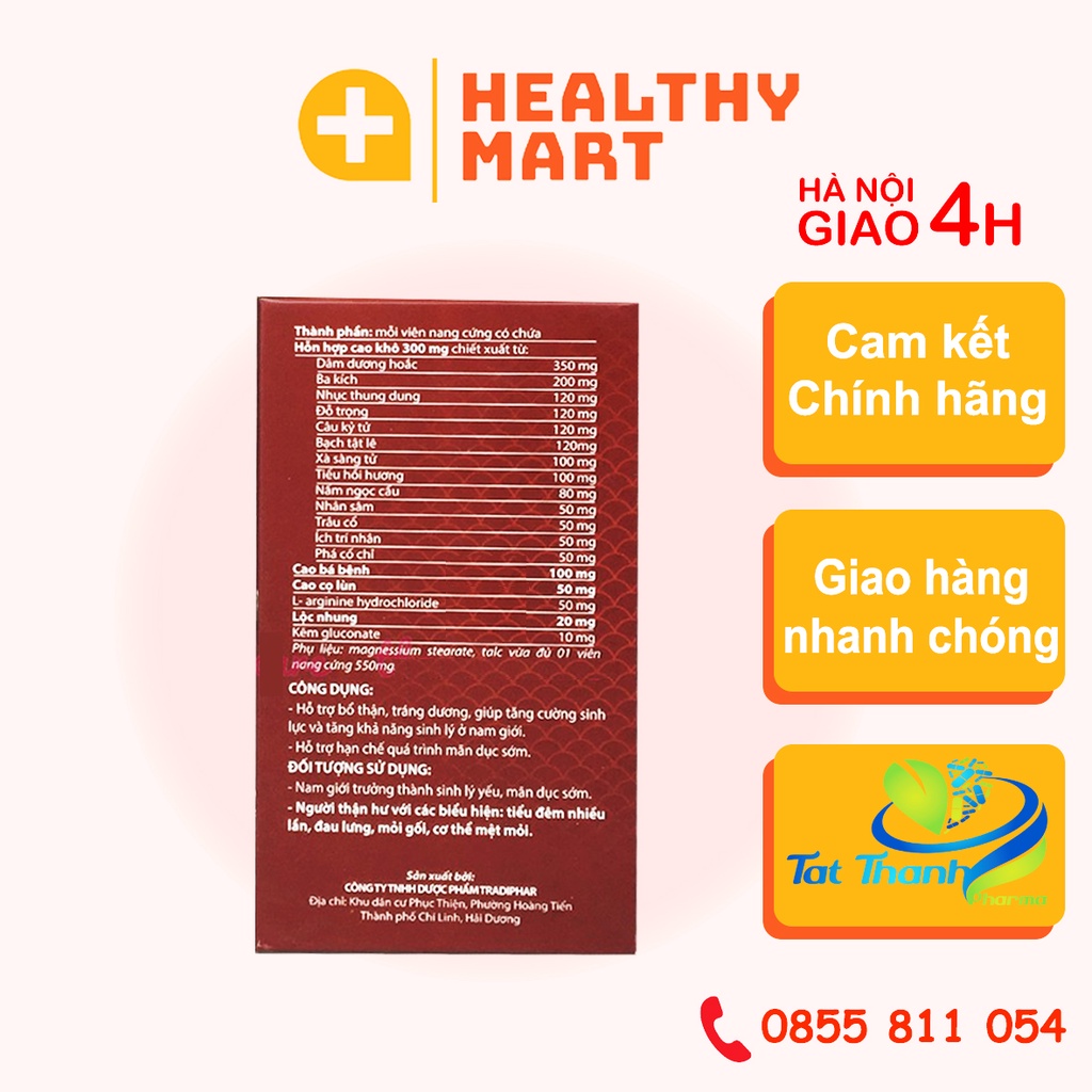 ✔️️️Bổ thận, tăng chất lượng tinh trùng Ích Thận Khang - Hộp 30v Bổ thận tráng dương - Tất Thành Pharma