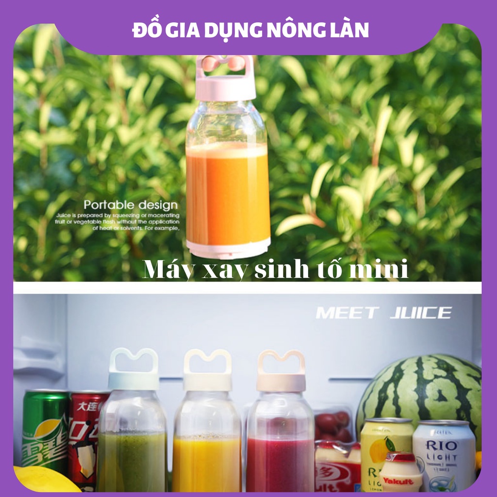 Máy xay sinh tố mini cầm tay Meet Juice Loại Tốt NL SHOP , Máy Xay Sinh Tố Mini Sạc Pin Qua Cổng Usb Tiện Lợi