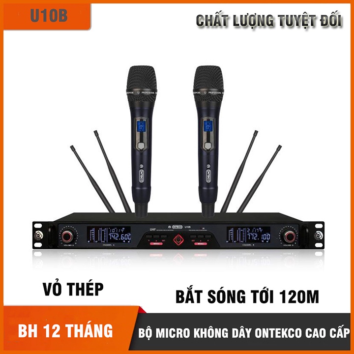 Micro không dây hát karaoke Ontekco U19 cho Loa kéo, amply WM - 307/ SV-316 Chính hãng - BH 12 THÁNG