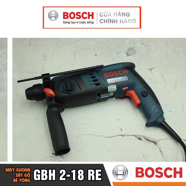 [CHÍNH HÃNG] Máy Khoan Búa Bosch GBH 2-18 RE (18MM-550W) - Chuyên Khoan Bê Tông, Giá Đại Lý Cấp 1, Bảo Hành Toàn Quốc