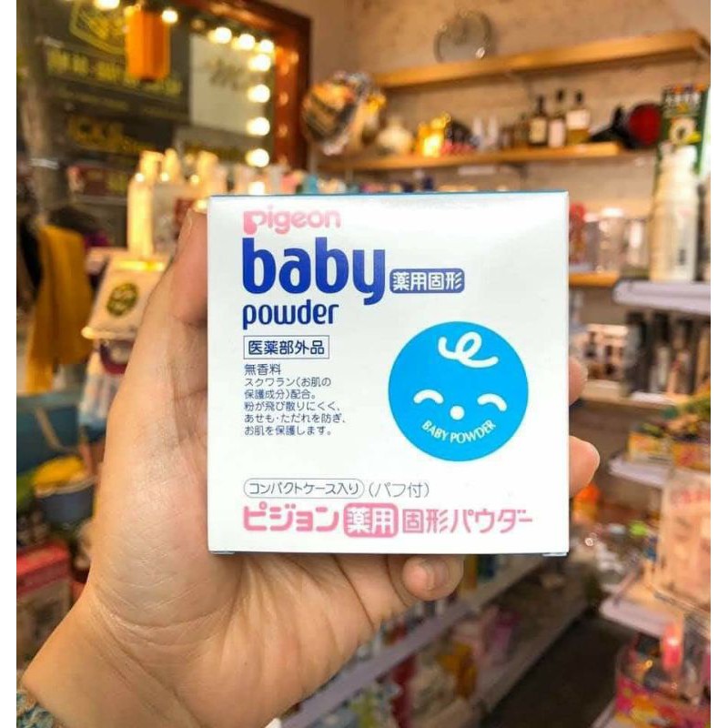 PHẤN NÉN ❤FREESHIP❤PHẤN RÔM DẠNG NÉN PIGEON BABY POWDER NHẬT BẢN 45g