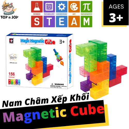 Đồ chơi giáo dục nam châm xếp khôi 3D Xinbida Magic Magnet Cube phát triển IQ cho trẻ từ 3 tuổi - Toynjoy