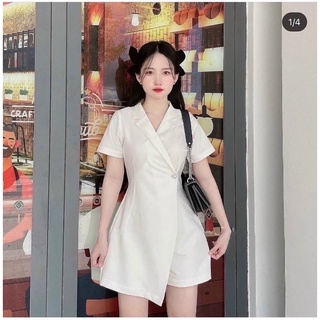 Đầm cổ vest đắp chéo đính eo 2m