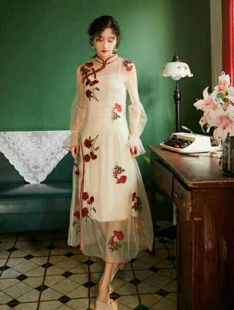 [order] váy ren thêu 2 chi tiết ( váy 2 dây + váy ren)