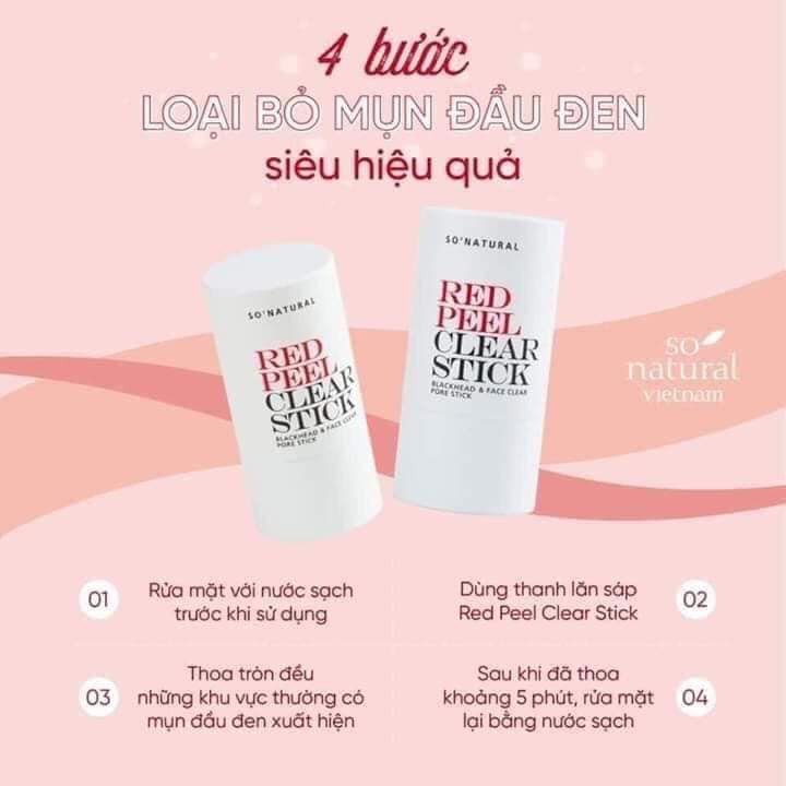 THANH LĂN MỤN ĐẦU ĐEN RED PEEL CLEAR STICK PORE BLACKHEAD & FACE Hàn Quốc