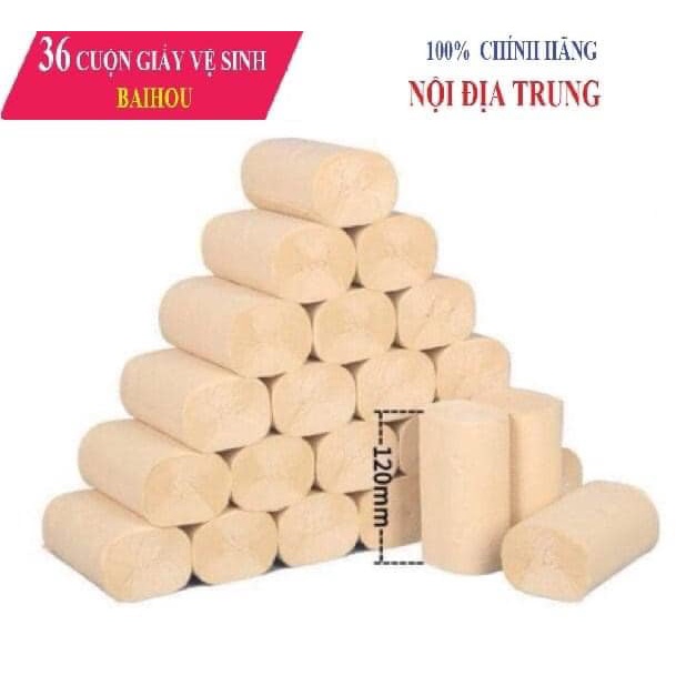 36 CUỘN GIẤY GẤU TRÚC ĐA NĂNG SIÊU DAI BAIHU HÀNG CHÍNH HÃNG