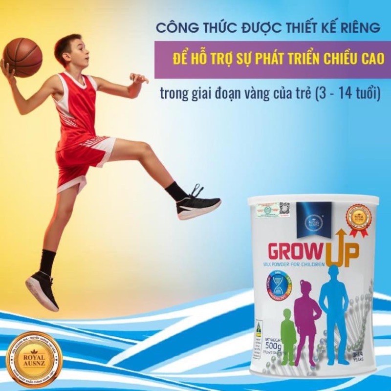 Sữa Hoàng Gia Royal Ausnz Grow Up  phát triển chiều cao cho giai đoạn vàng 3-14 tuổi của bé