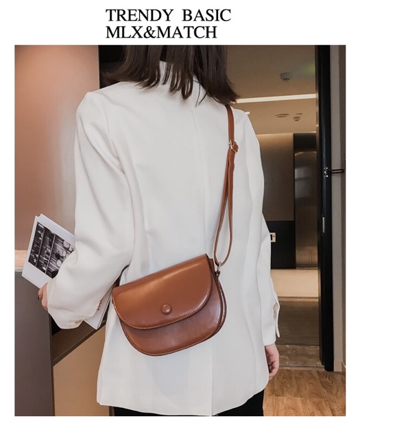 ORDER Túi hến đeo chéo da PU