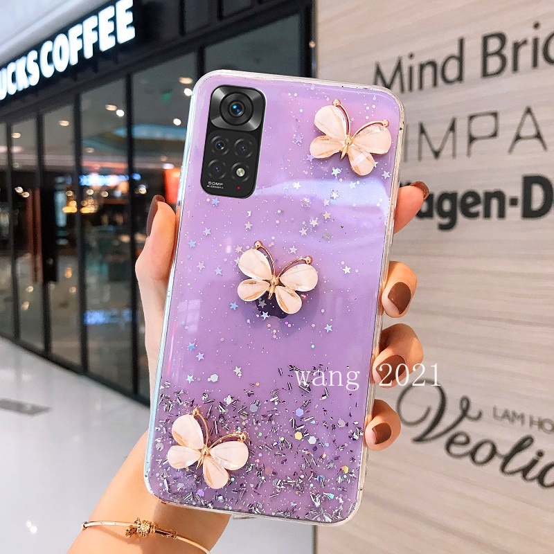 Ốp Điện Thoại Mềm Hình Bướm Kim Tuyến Nhiều Màu Sắc 2022 Cho Xiaomi Redmi Note 11 / Note 11S / Note 11 Pro 5G 4G