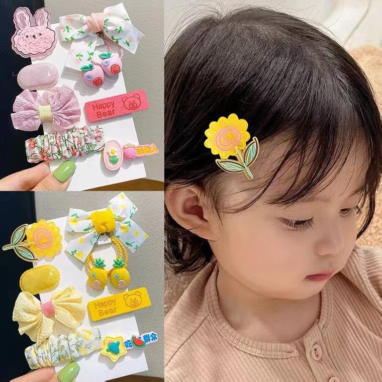 Set 8 Kẹp Tóc Cột Tóc Bé Gái
