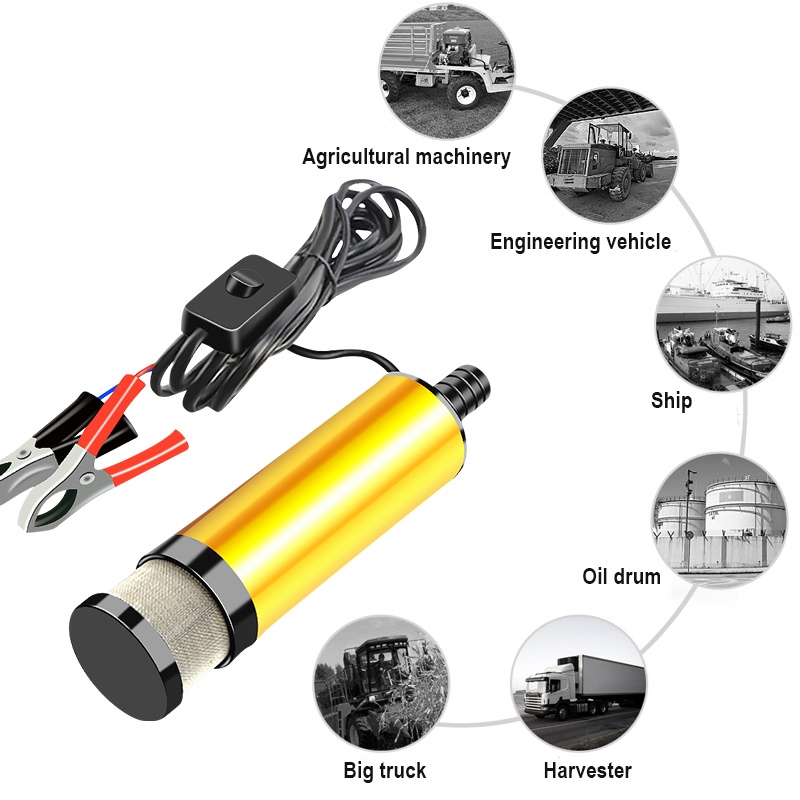 Bơm Nhiên Liệu Bằng Hợp Kim Nhôm 38mm 51mm 12V 24V 12L/Phút