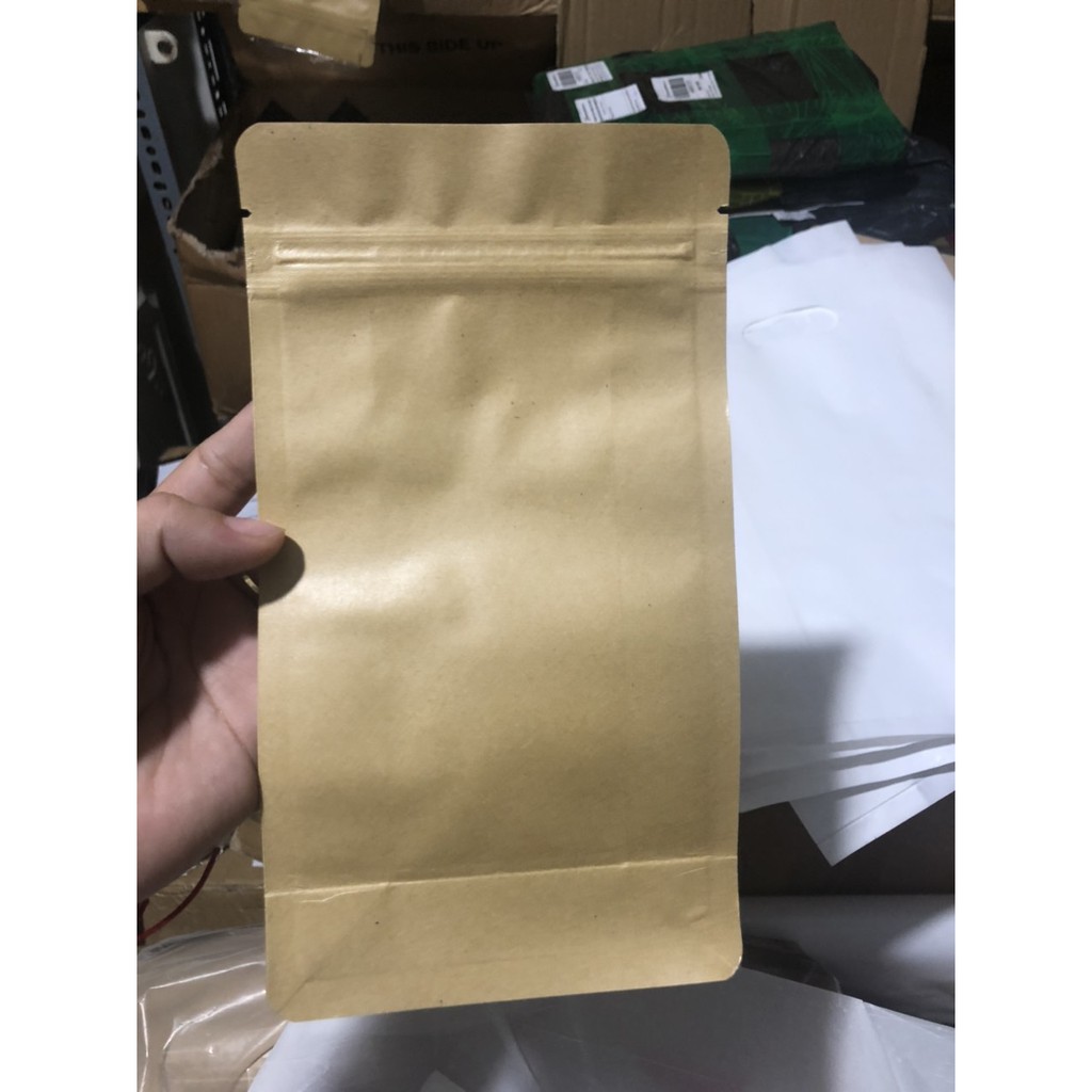 500gr - Túi zipper giấy 8 cạnh có cửa sổ - không cửa sổ