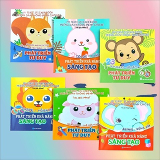 Sách - miếng dán thông minh cho bé - bộ 6 cuốn phát triển iq-cq - my first sticker book
