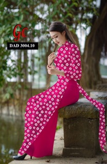 Vải áo dài tằm ý/ lụa nhật hoa cúc trắng đều
