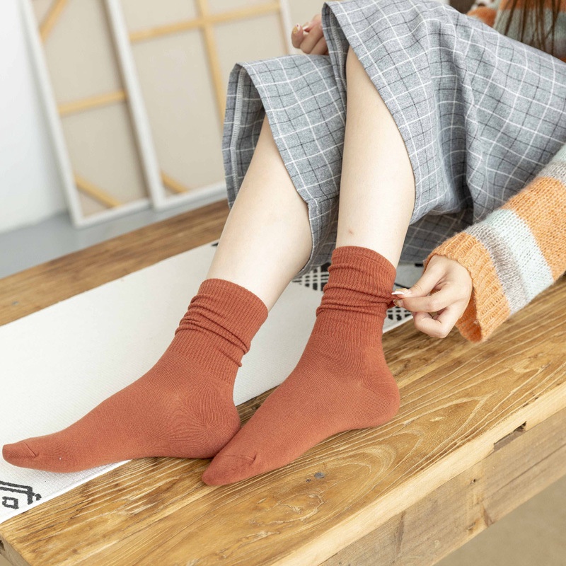 Vớ Nhung Cotton Mỏng Màu Trơn Cổ Điển Thời Trang Mùa Hè Cho Nữ