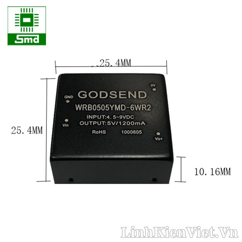 Module nguồn cách ly WRB0505YMD-6WR2 6W DC-DC (5V-5V)