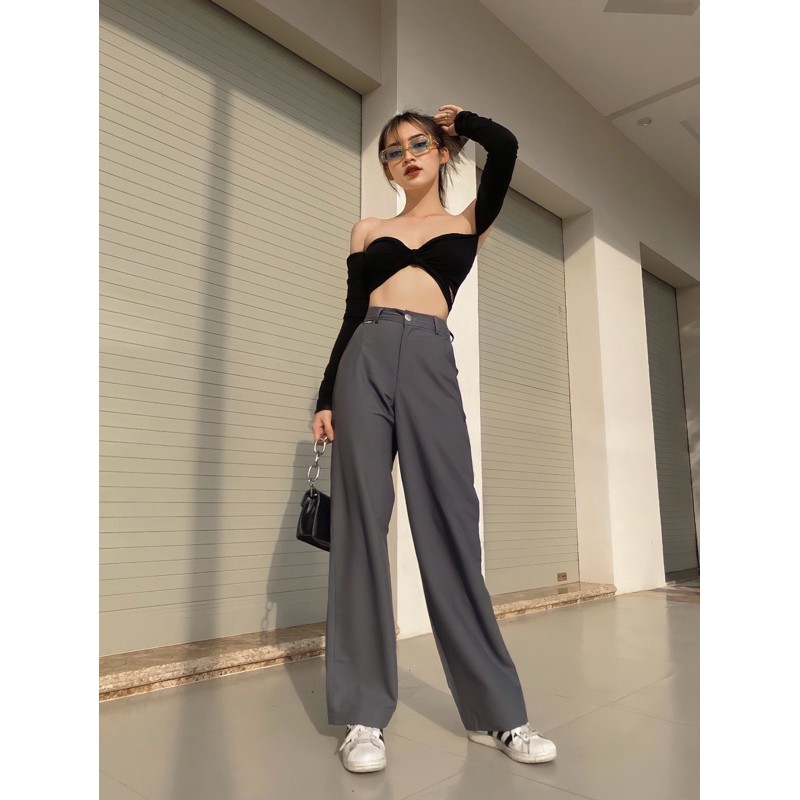 GILLBABY | Quần ống rộng tôn dáng kéo chân chất cotton (Ashy Pants)