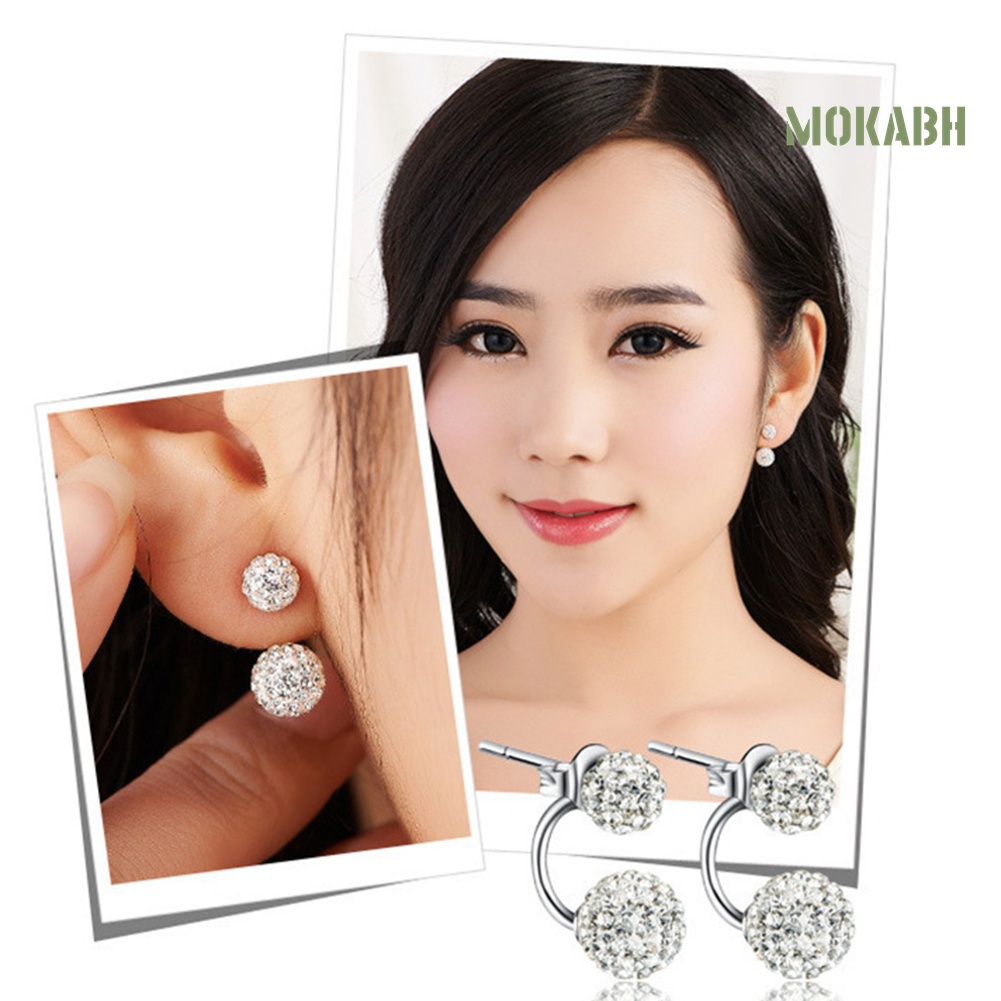 Bông Tai Hình Quả Bóng Đính Đá Thời Trang Dành Cho Nữ