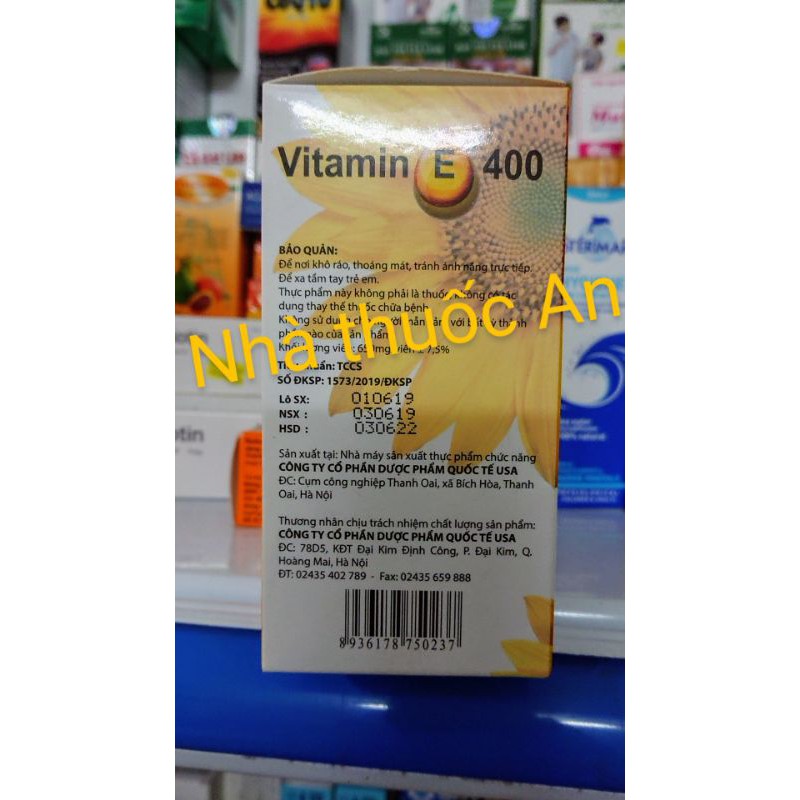 Vitamin E 400 IU hộp 100 viên | BigBuy360 - bigbuy360.vn