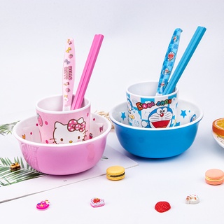 🌸𝐓𝐀̣̆𝐍𝐆 𝐐𝐔𝐀̀🌸 Chén tròn dày 2 lớp Hello Kitty - Doremon Doraemon