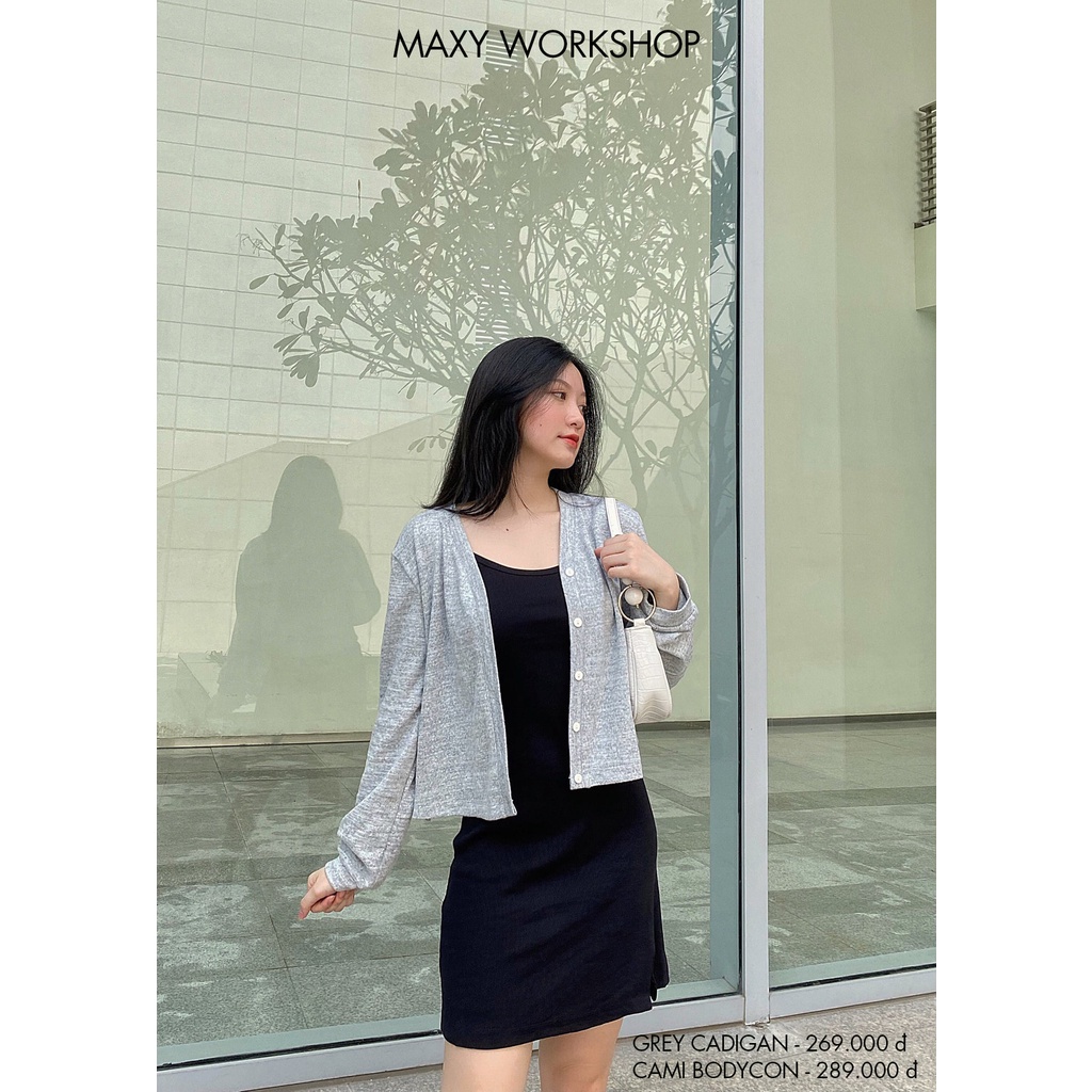 Áo Cadigan mỏng đơn giản dài tay Grey cadigan Maxy Workshop