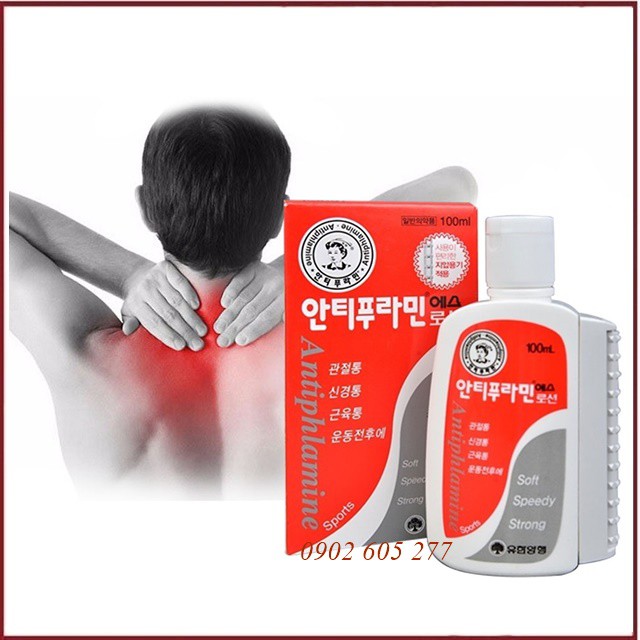 [Hàng chính hãng] Dầu nóng xoa bóp Antiphlamine màu đỏ Hàn Quốc 100ml