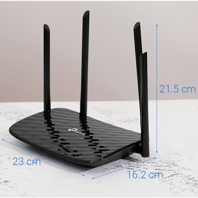 Bộ Phát Sóng Wifi Router Chuẩn AC1200 Băng Tần Kép TP-Link Archer C6 Gigabit Đen