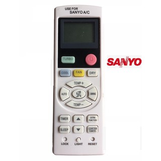 Điều khiển điều hòa SANYO nút hồng và nút TURBO