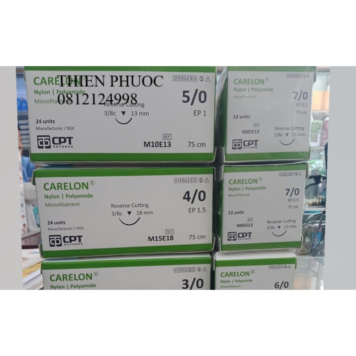 1 tép Chỉ nylon từ 2/0-7/0 CPT khâu vết thương
