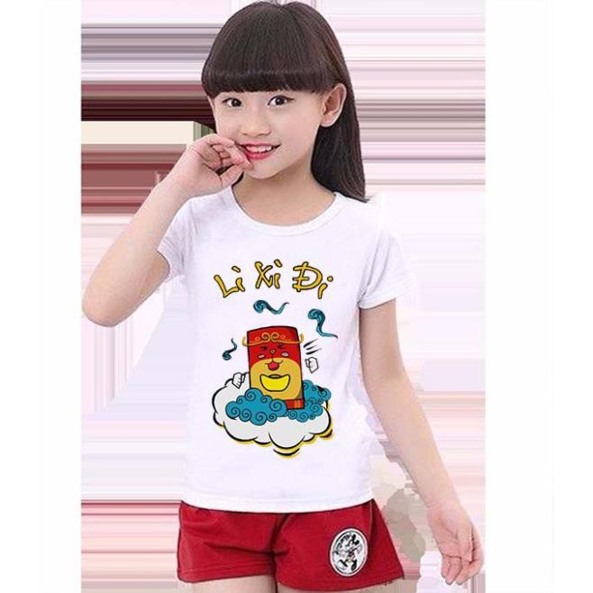 GIÁ XƯỞNG - Áo thun trẻ em LÌ XÌ ĐI siêu cute | Áo thun Tết Tân Sửu 2021 đẹp cho bé BB05 / uy tín chất lượng