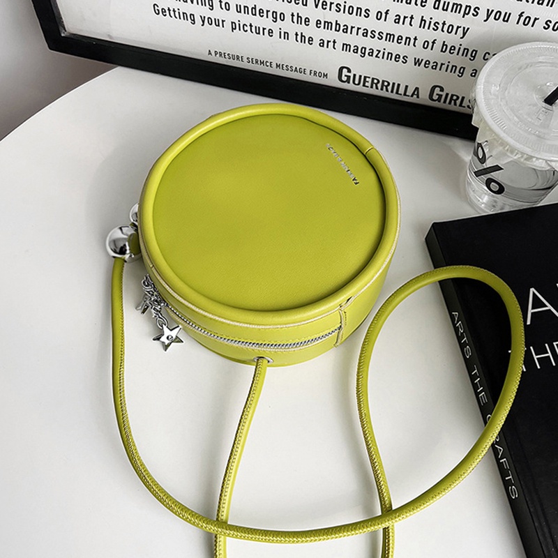 Túi đeo chéo IELGY cỡ nhỏ hình tròn phong cách đơn giản dễ phối đồ thời trang cho nữ