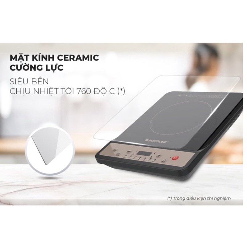Bếp từ đơn SUNHOUSE SHD6160 - Công suất 1800W, Tặng Kèm Nồi Lẩu Tiện Dụng
