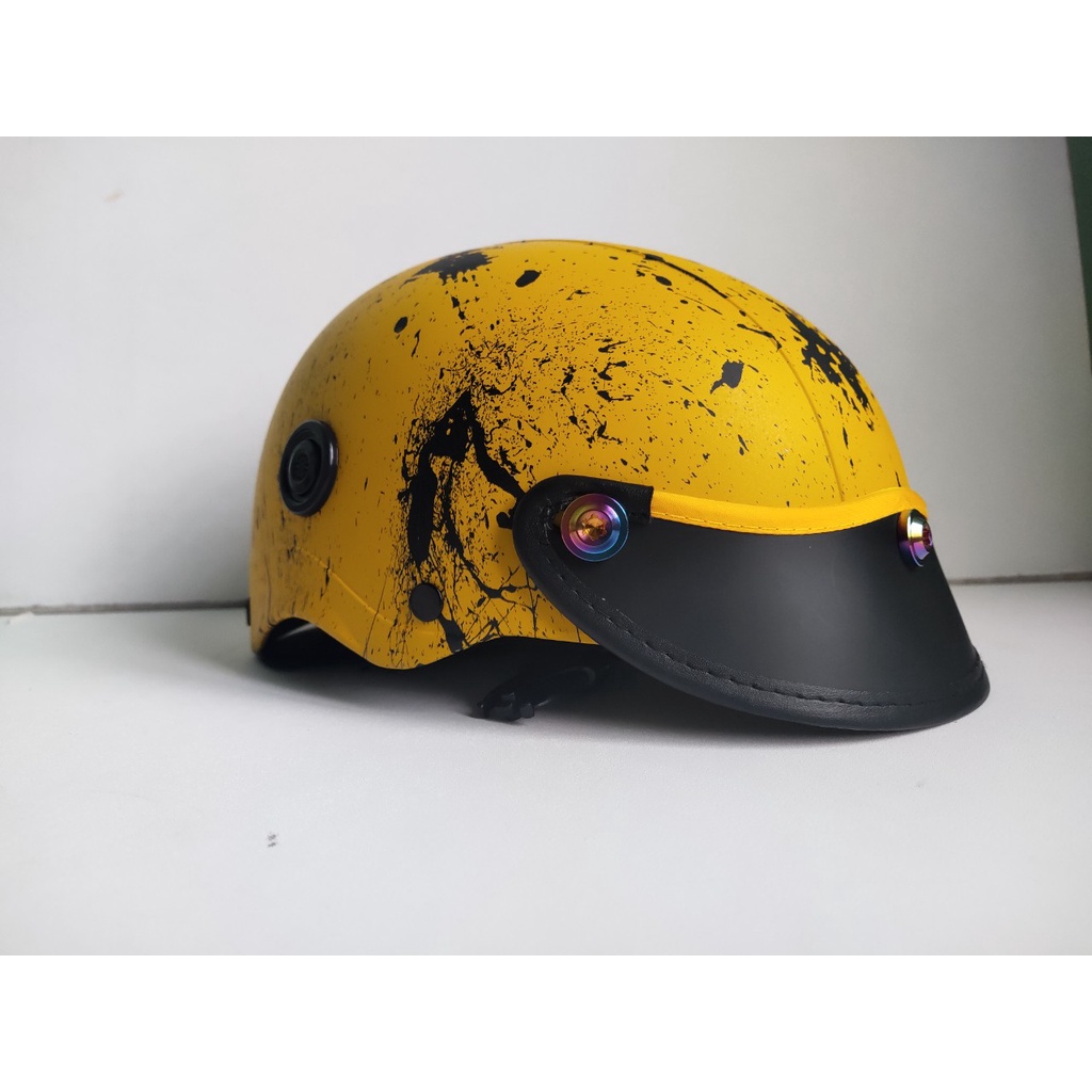 Mũ Bảo Hiểm Đủ Màu Nhúng Carbon Có Lỗ Thông Gió Gắn 3 Ốc Titan