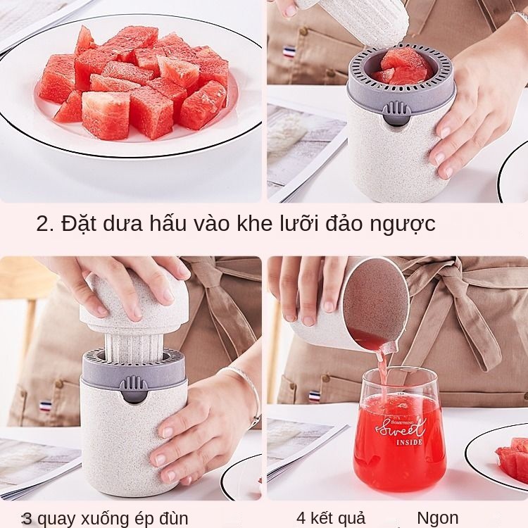 Dụng cụ vắt cam kèm ép trái cây mini 2 in 1 lúa mạch ăn toàn cho sức khoẻ