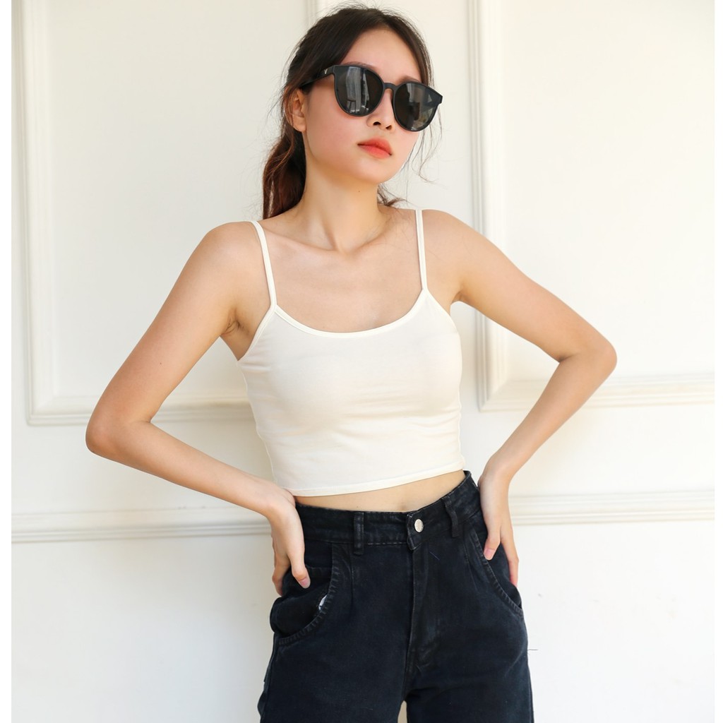 ÁO CROPTOP 2 DÂY TRƠN CÁ TÍNH JOM | BigBuy360 - bigbuy360.vn