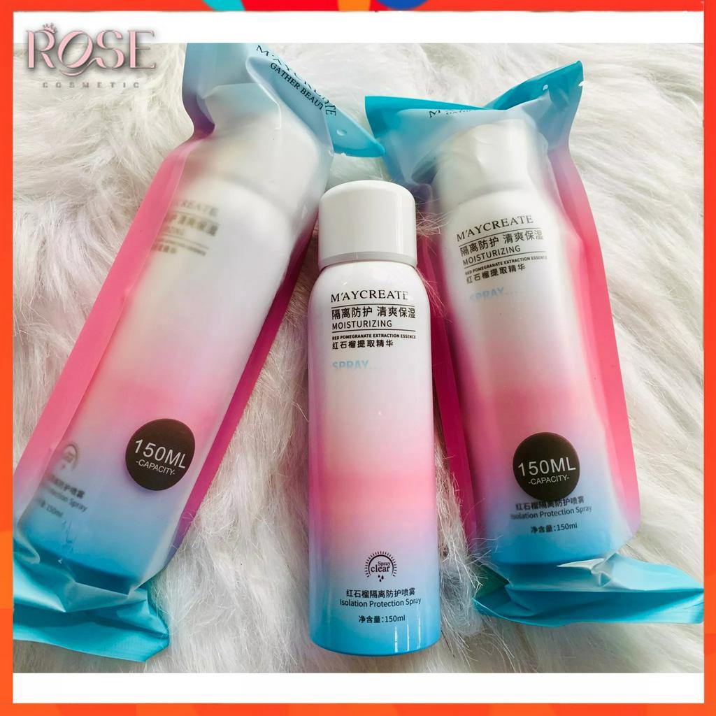 Xịt Chống Nắng Maycreat Trắng Da ⚡⚡ Hàng Nội Địa Trung Lên Tone Cho Da Mặt, Body Dạng Nước Phun Sương 150ml