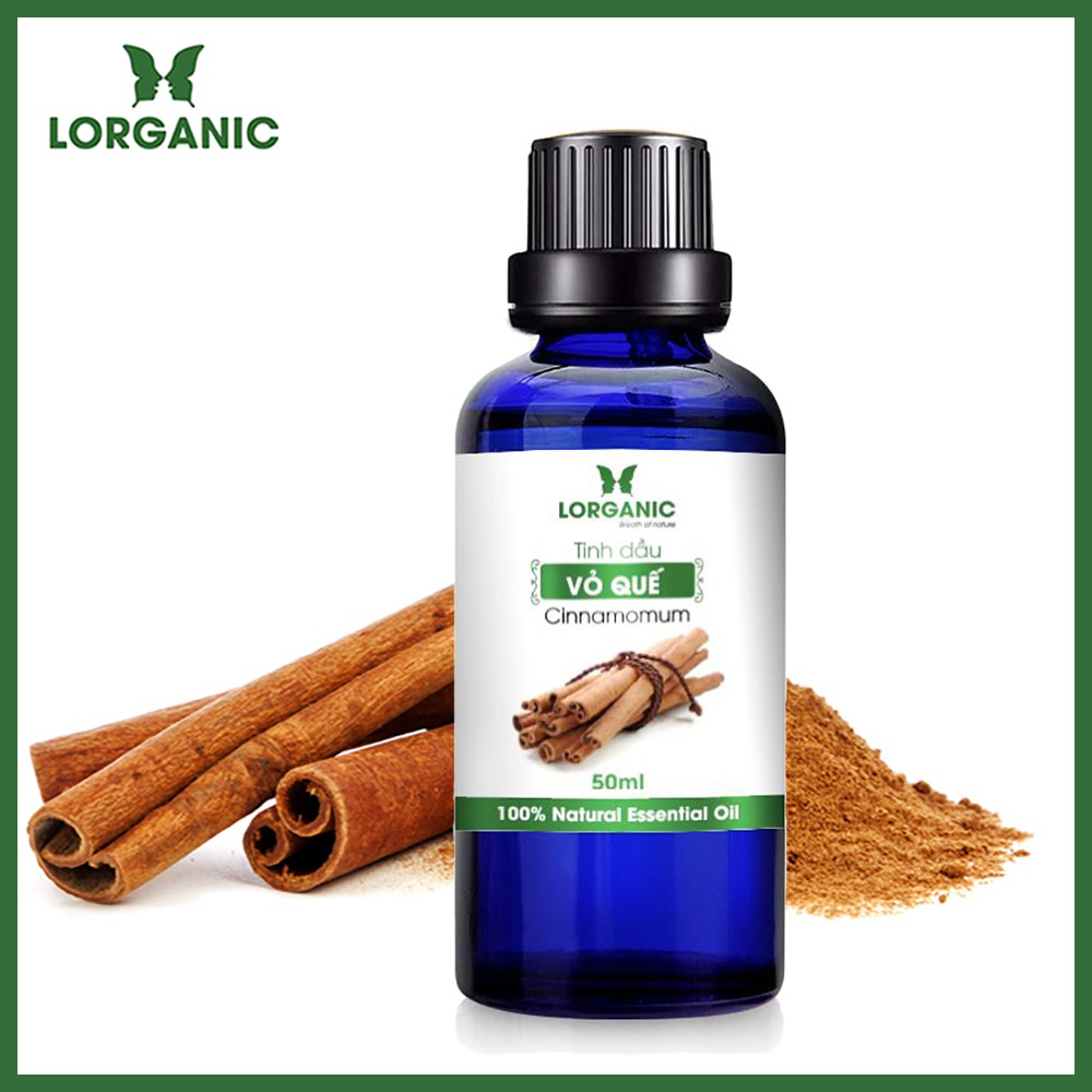 [FREE SHIP 50K] Tinh dầu vỏ quế nguyên chất Lorganic (50ml) Cinnamonum 100% Natural Essential Oil