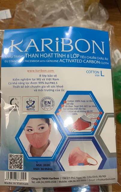 1 Khẩu trang Karibon Cotton người lớn | BigBuy360 - bigbuy360.vn