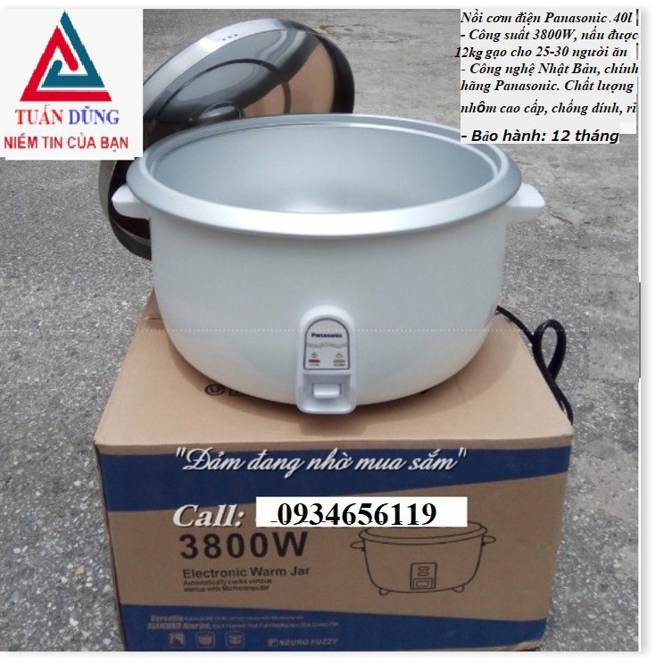 Nồi cơm điện Panasonic 40l , công suất 3800w Nồi cơm điện công nghiệp