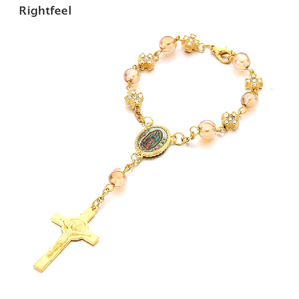 Vòng Tay Chuỗi Hạt Vàng Phối Mặt Hình Chúa Jesus Thời Trang Thanh Lịch